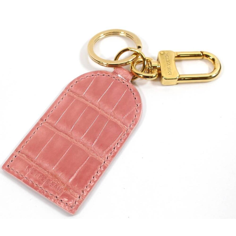 Louis Vuitton Pink Alligator Keychain Bag Charm Key Holder exotic LV Gold VIP - Picture 3 of 8
